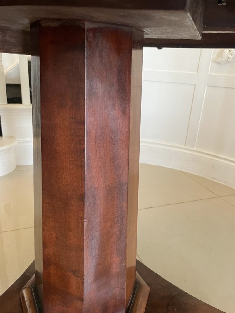 Antique Victorian Quality Figured Mahogany Circular Dining Table - Image 6